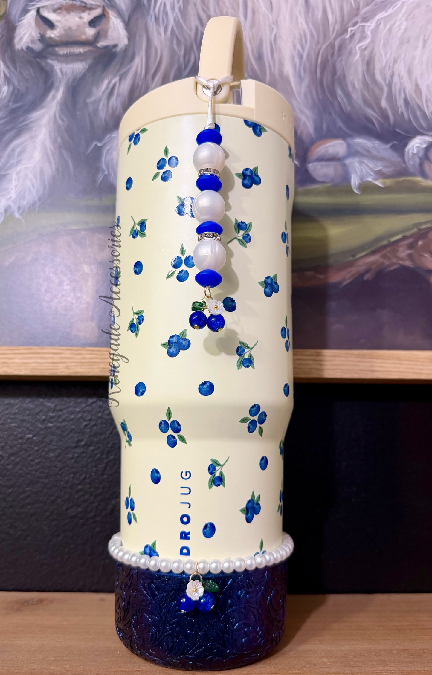 Bracelet Stack - Pearl & Blueberry Charm - Freshly Picked/Blueberry 🖤40 Oz HYDROJUG🖤