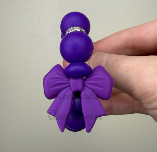 Silicone Charm - Purple Bow