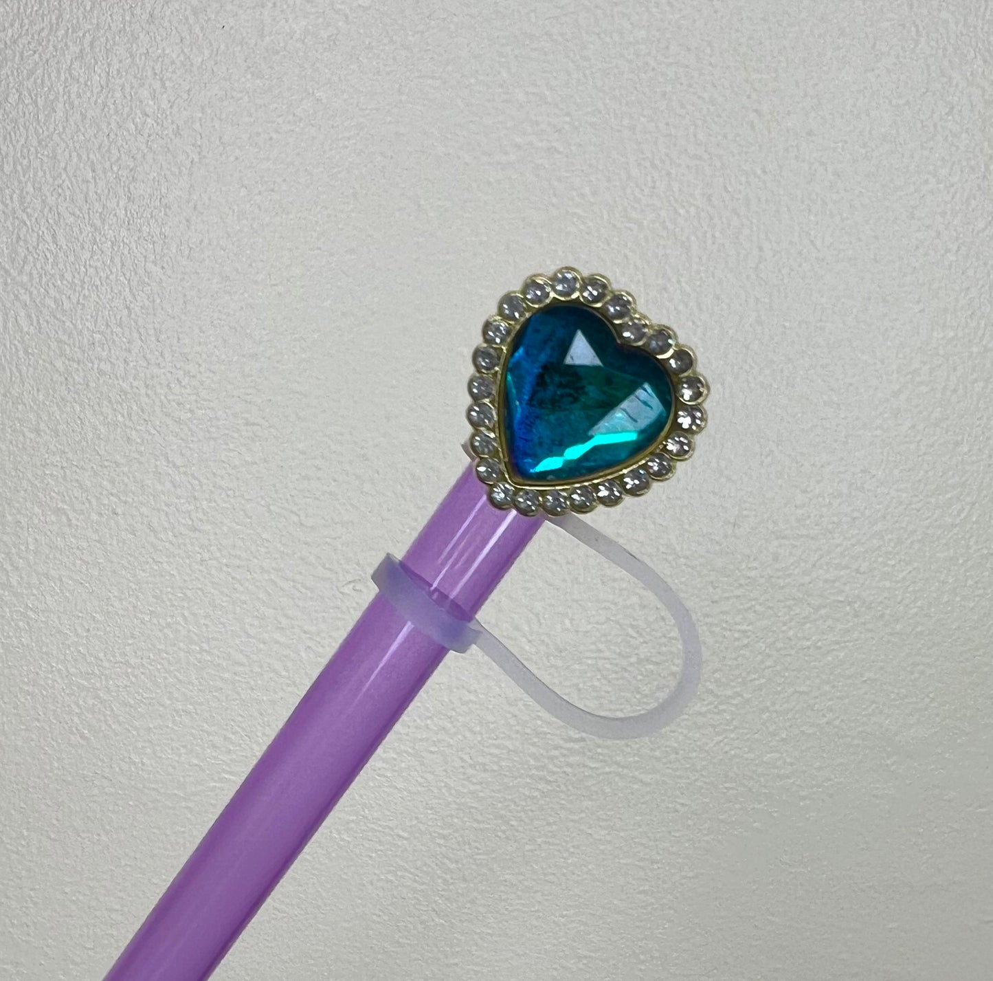 Straw Topper - Metal - Iridescent Heart