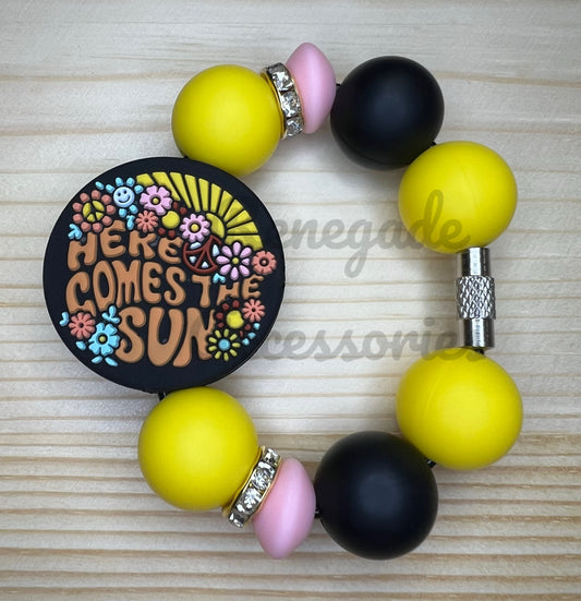 Silicone Charm - Here Comes The Sun - Black