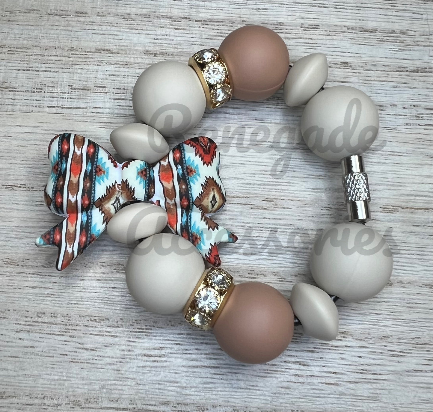 Silicone Charm - Aztec Bow