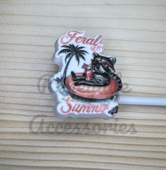 Straw Topper - Feral Girl Summer - Raccoon
