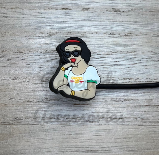 Straw Topper - Princess Snow Character Luxe Bougie