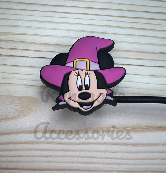 Straw Topper - Mouse Ears Witch Hat - Pink