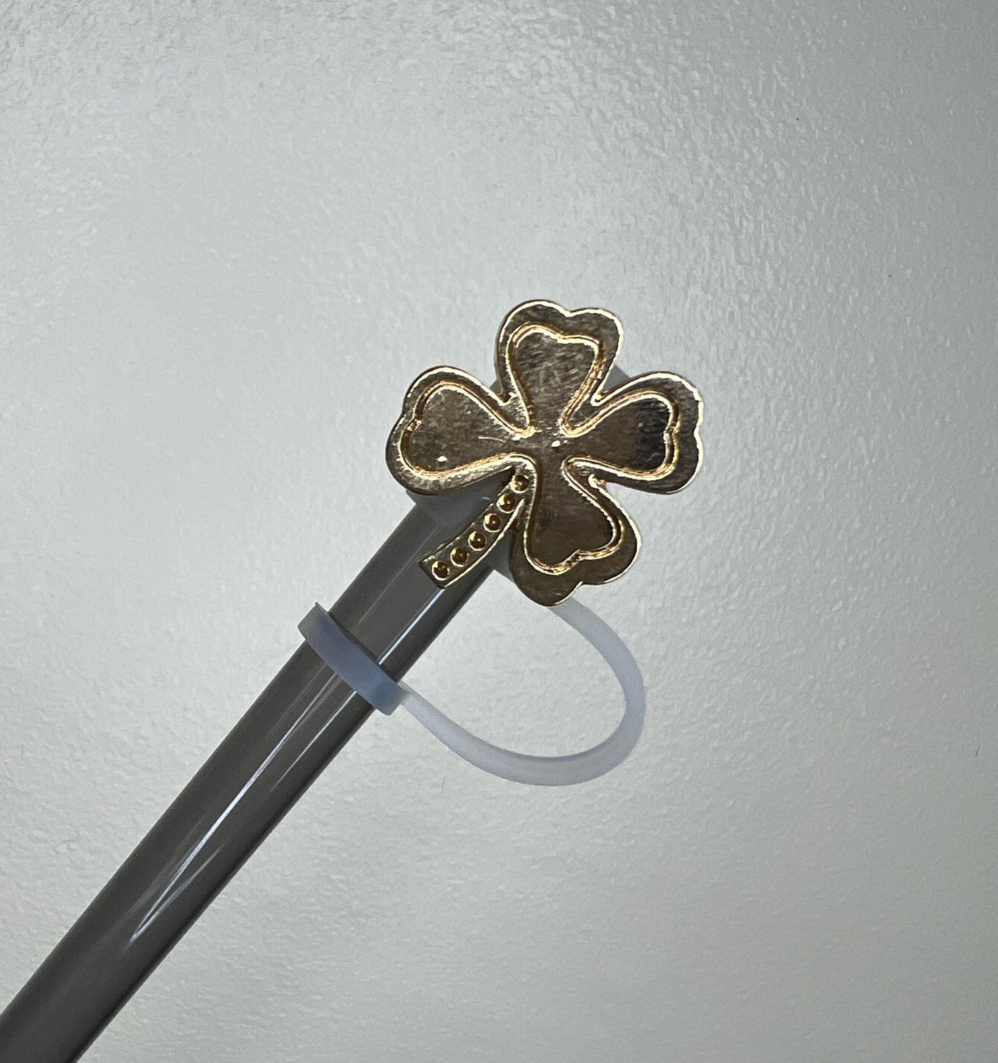 Straw Topper - Metal - Clover