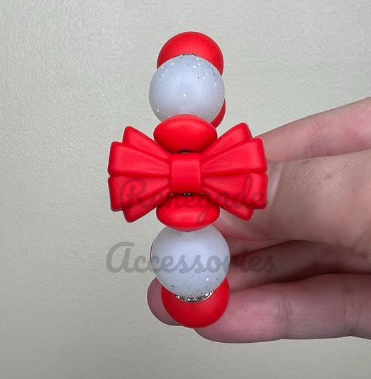 Silicone Charm - Red Bow