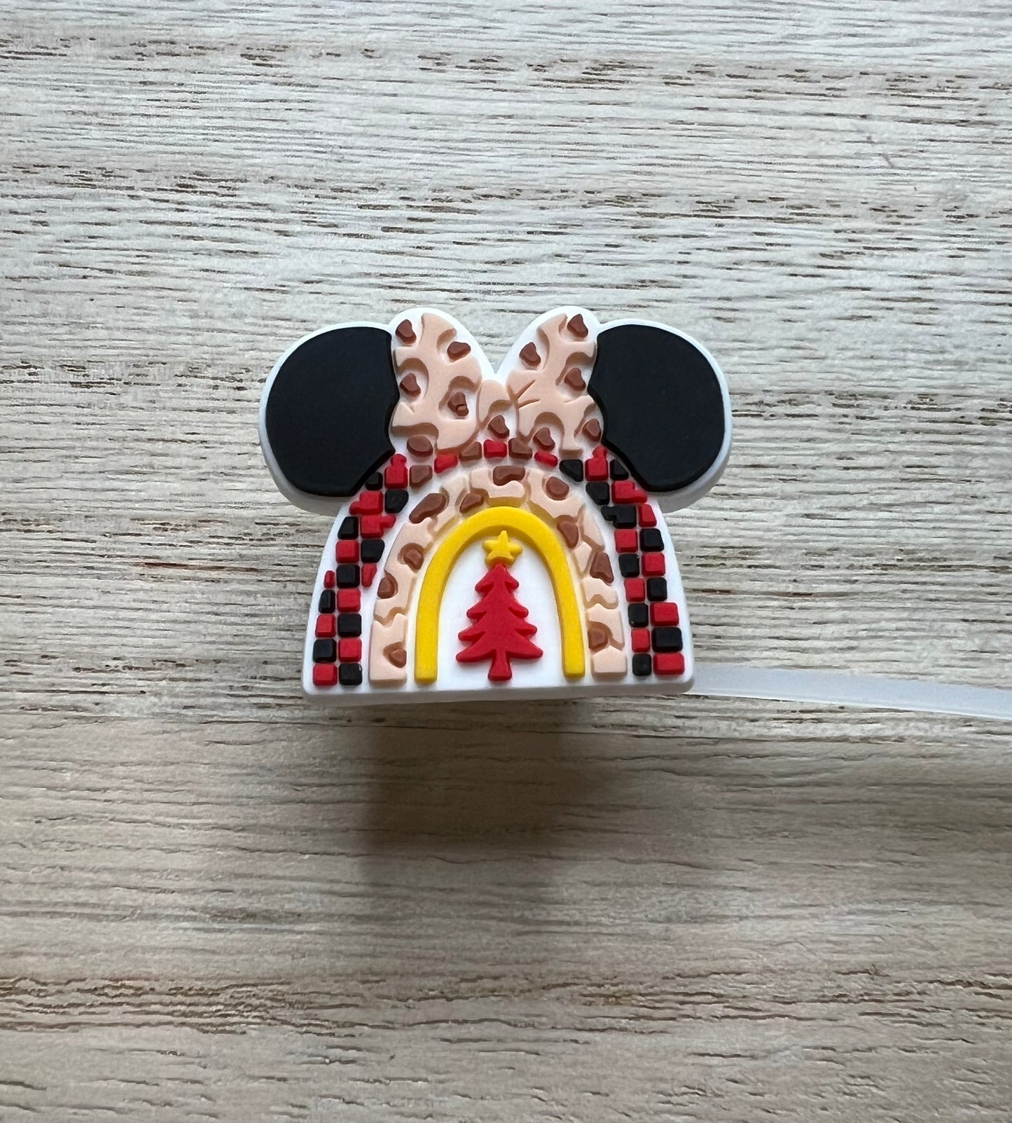 Straw Topper - Christmas Mouse Ears