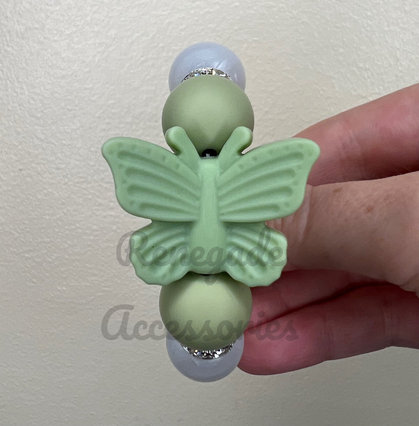 Silicone Charm - Green Butterfly - Autumn Bloom
