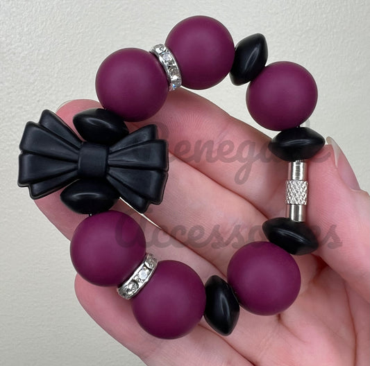 Silicone Charm - Black Bow - Ember