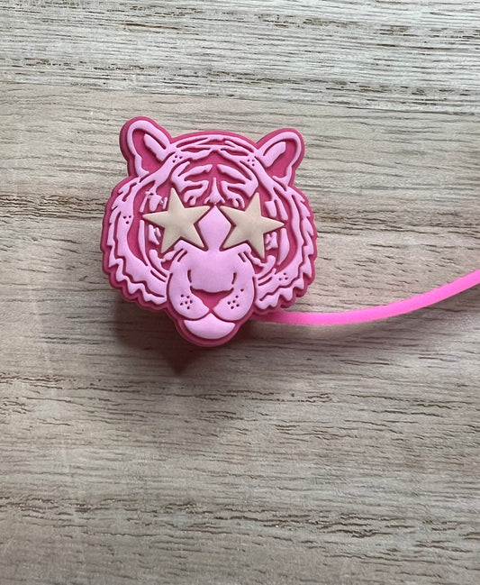 Straw Topper - Pink Tiger