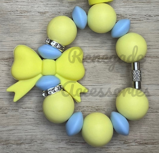 Silicone Charm - Yellow Bow