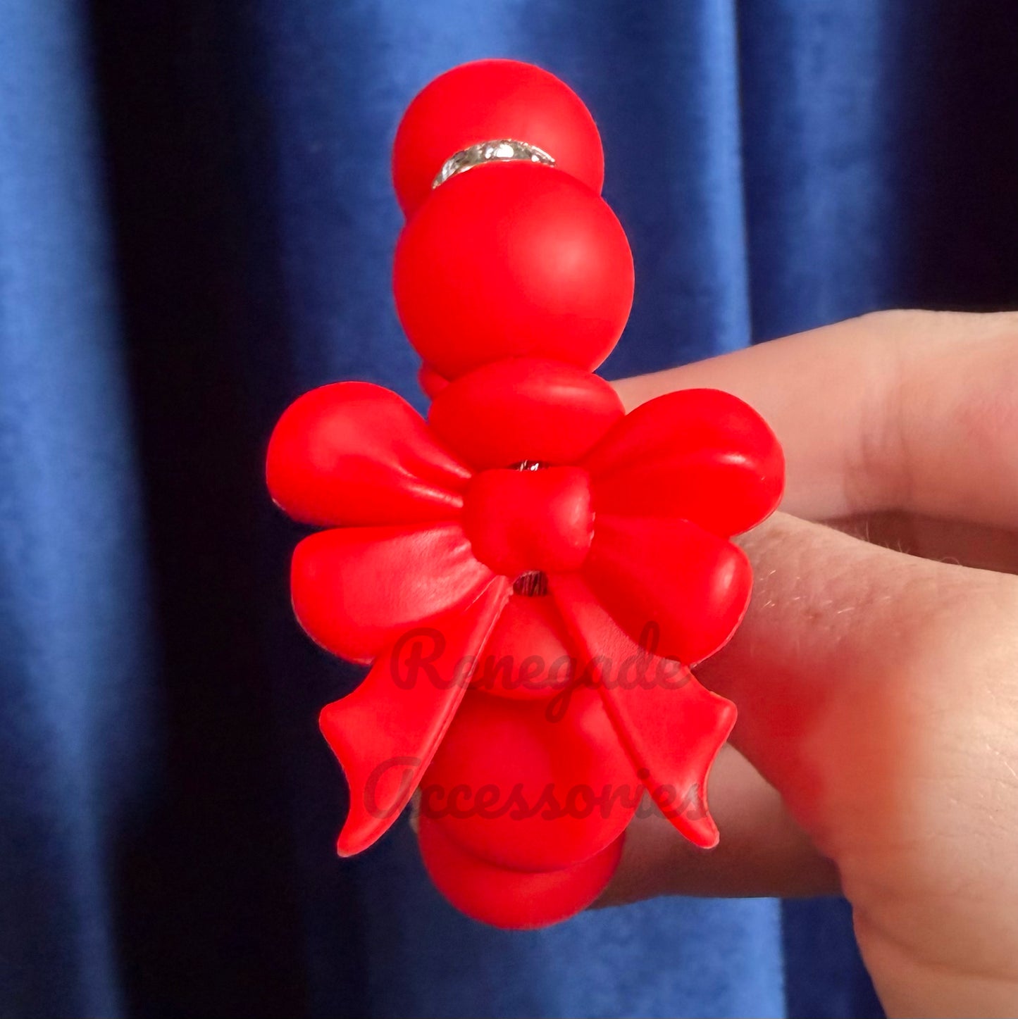 Silicone Charm - Red Bow