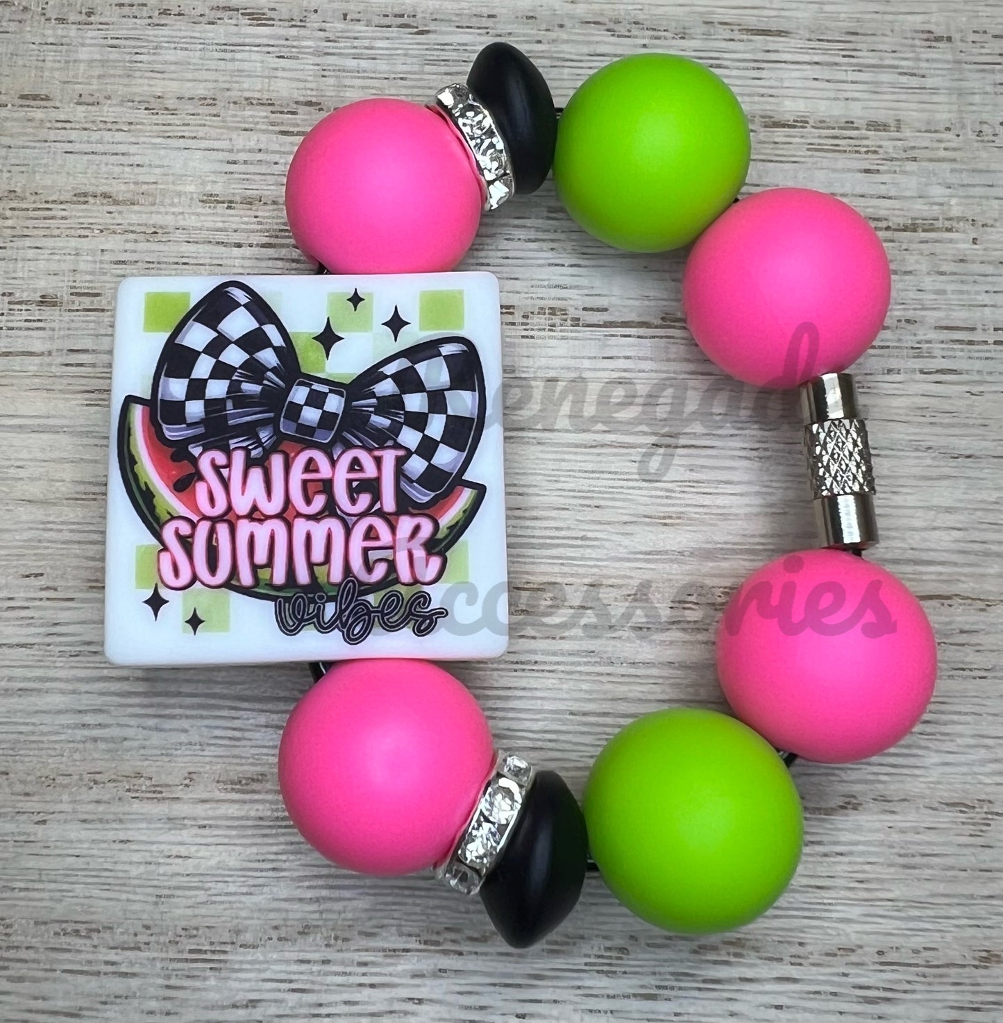 Silicone Charm -Sweet Summer - Watermelon Bow