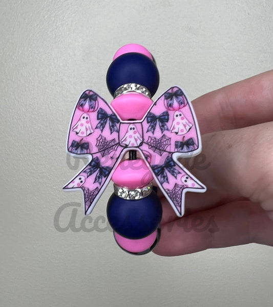 Silicone Charm - Ghost Bow