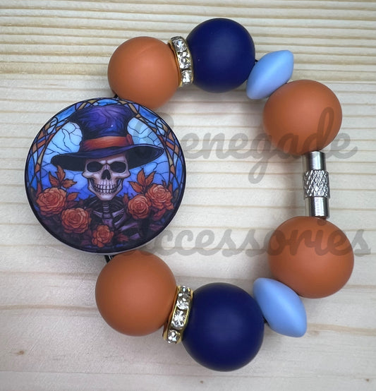 Silicone Charm - Stained Glass Skeleton