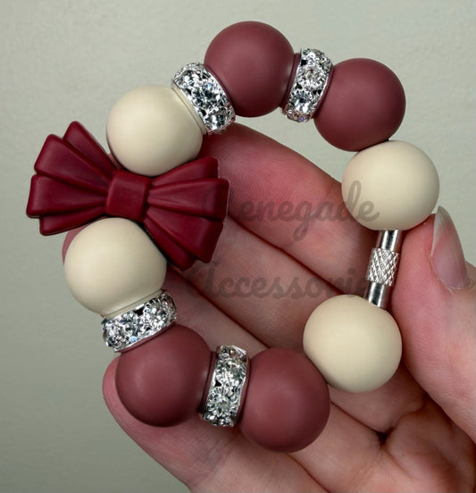 Silicone Charm - Maroon Bow - Red Velvet Cake
