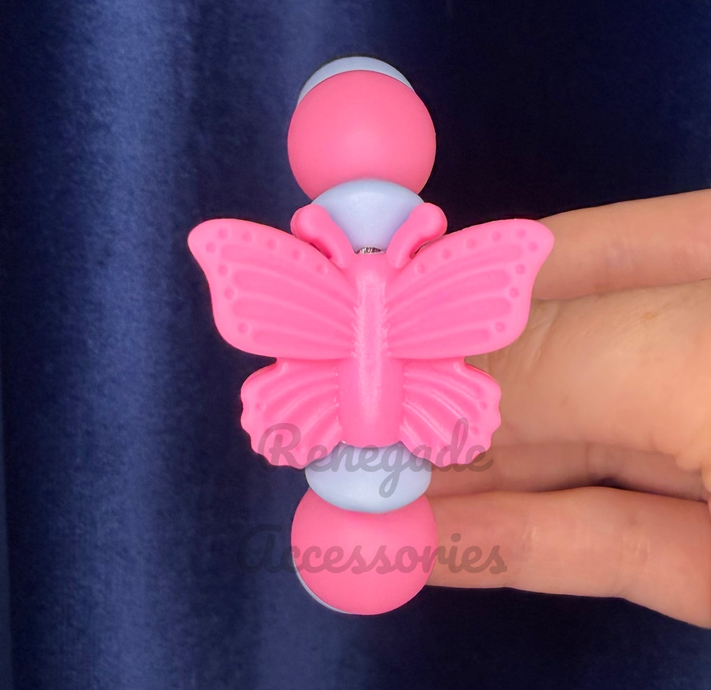 Silicone Charm - Daydream Pink Butterfly