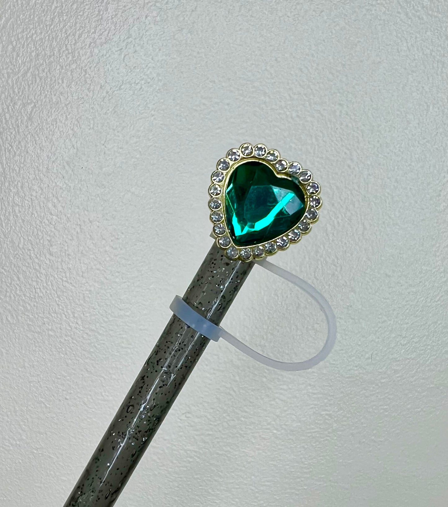 Straw Topper - Metal - Green Heart / Elphaba