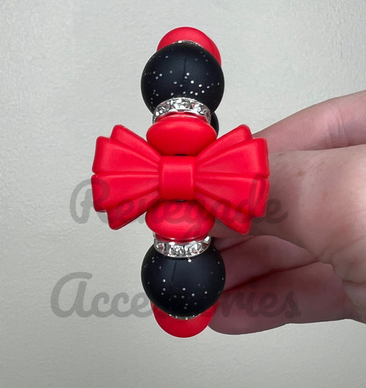 Silicone Charm - Red Bow