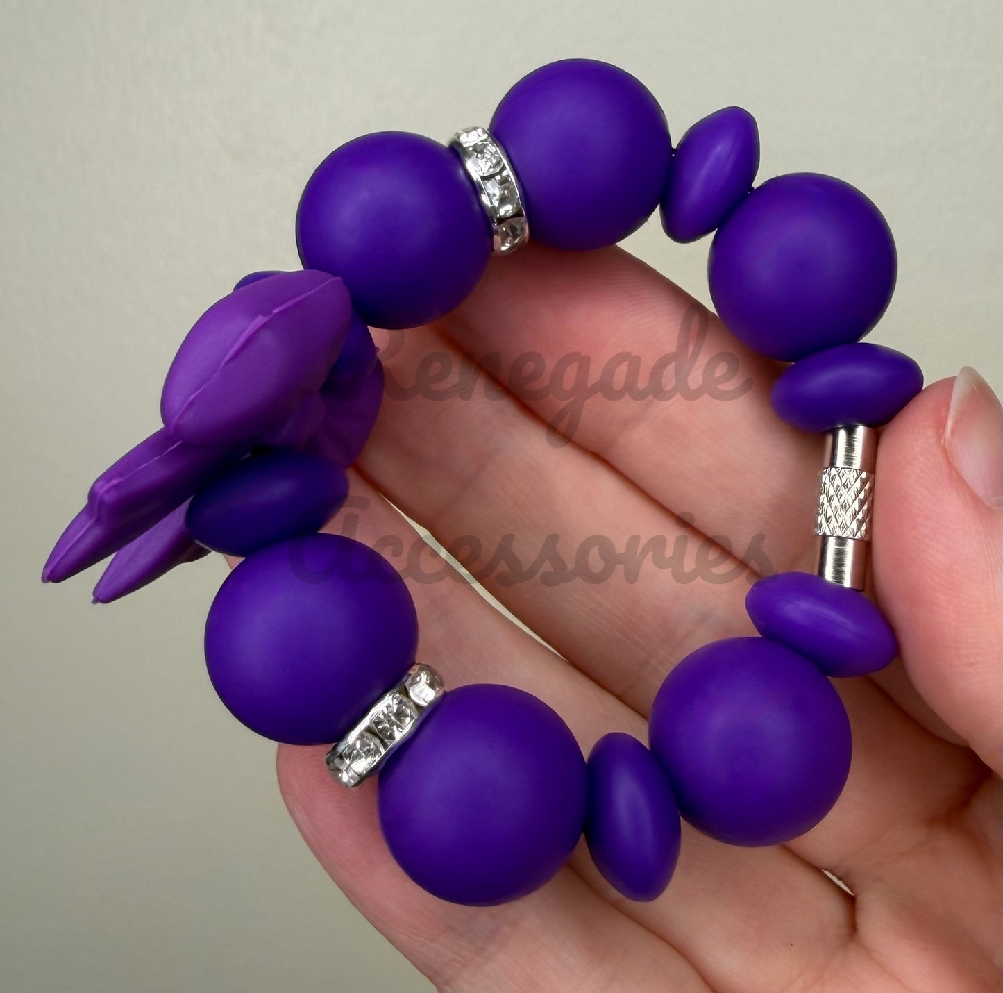 Silicone Charm - Purple Bow
