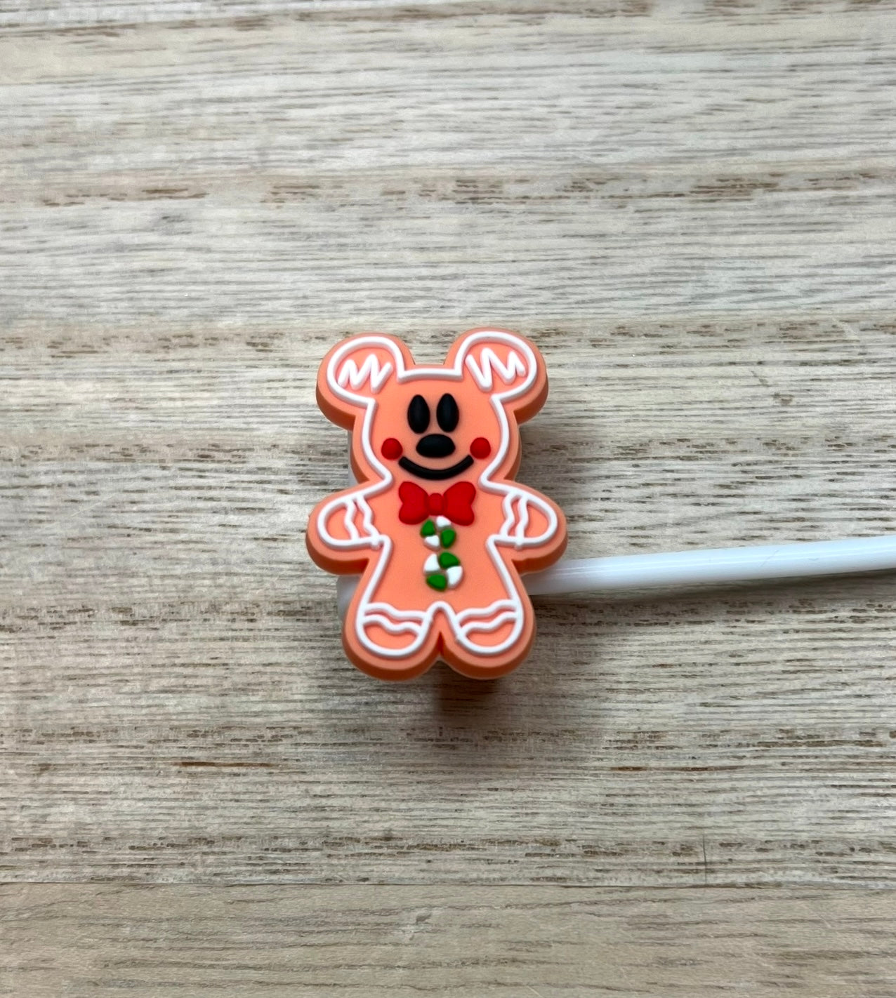 Straw Topper - Gingerbread Mouse Ears Boy Body