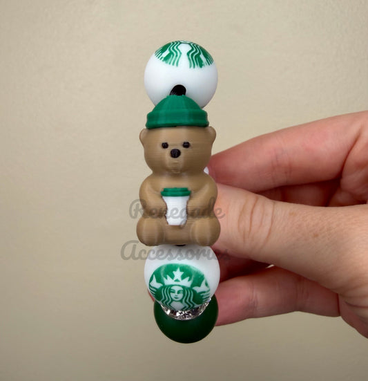 MAGNETIC CHARM - Bearista Bear - 3D Printed Bear/Silicone Beads