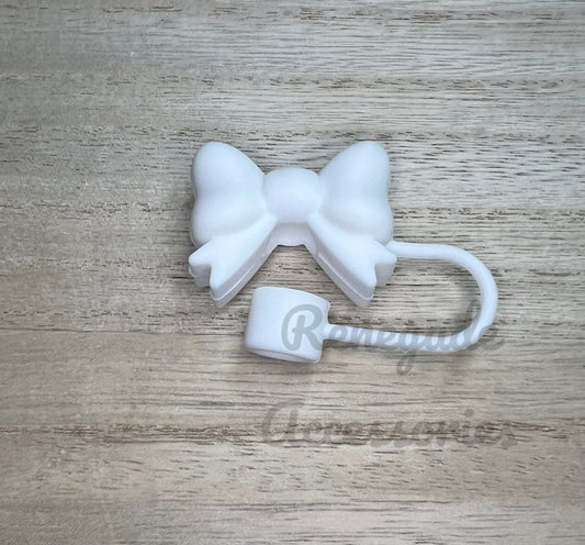 Straw Topper - White Bow