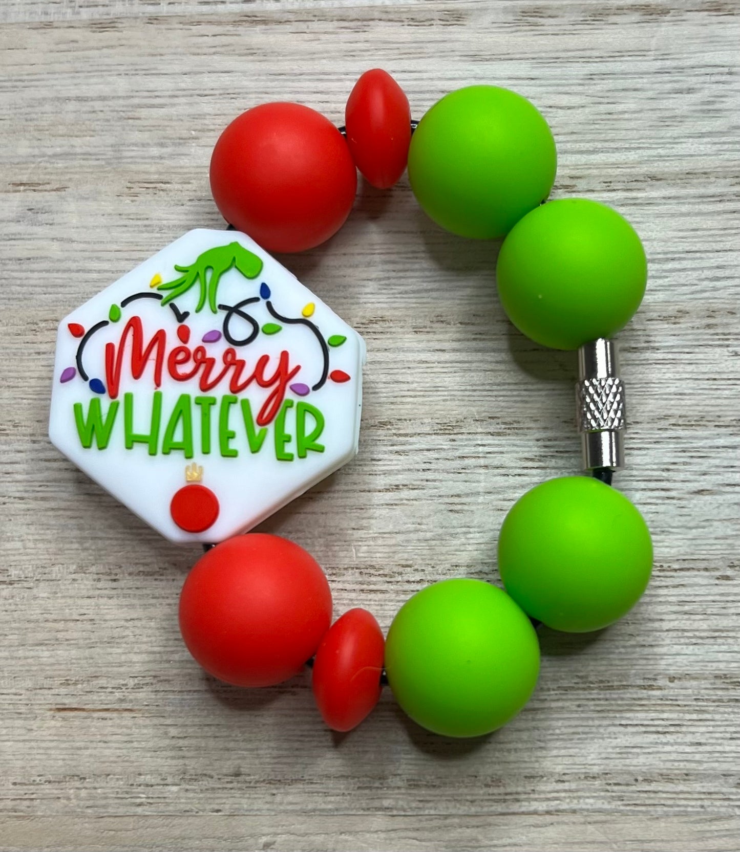 Silicone Charm - Merry Whatever - Christmas Green Guy