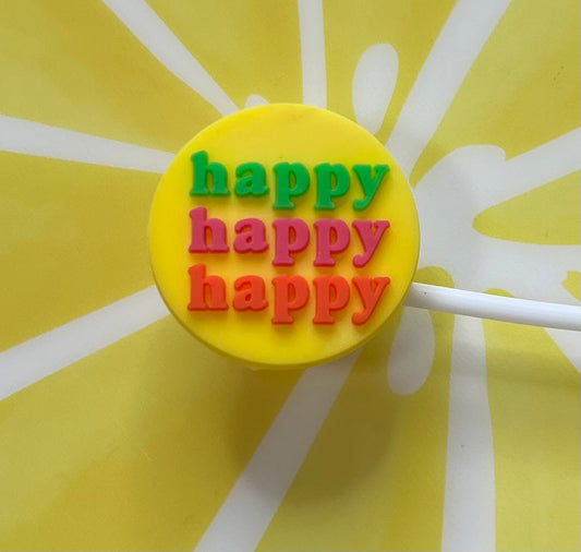 Straw Topper - Happy