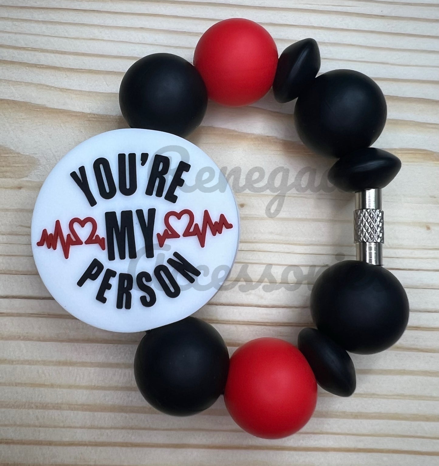 Silicone Charm - You’re My Person Greys