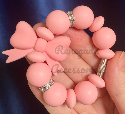 Silicone Charm - Pink Bow