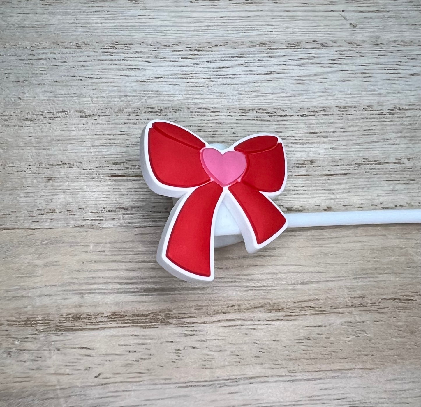 Straw Topper - Red Bow