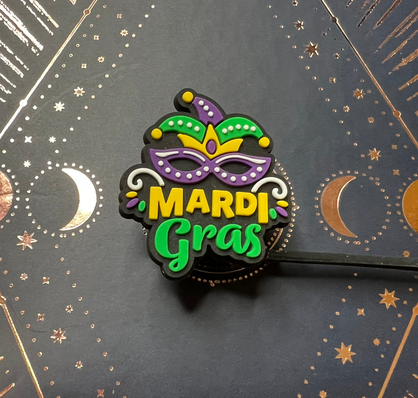 Straw Topper - Mardi Gras