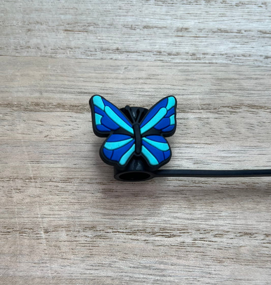 Straw Topper - Blue Butterfly