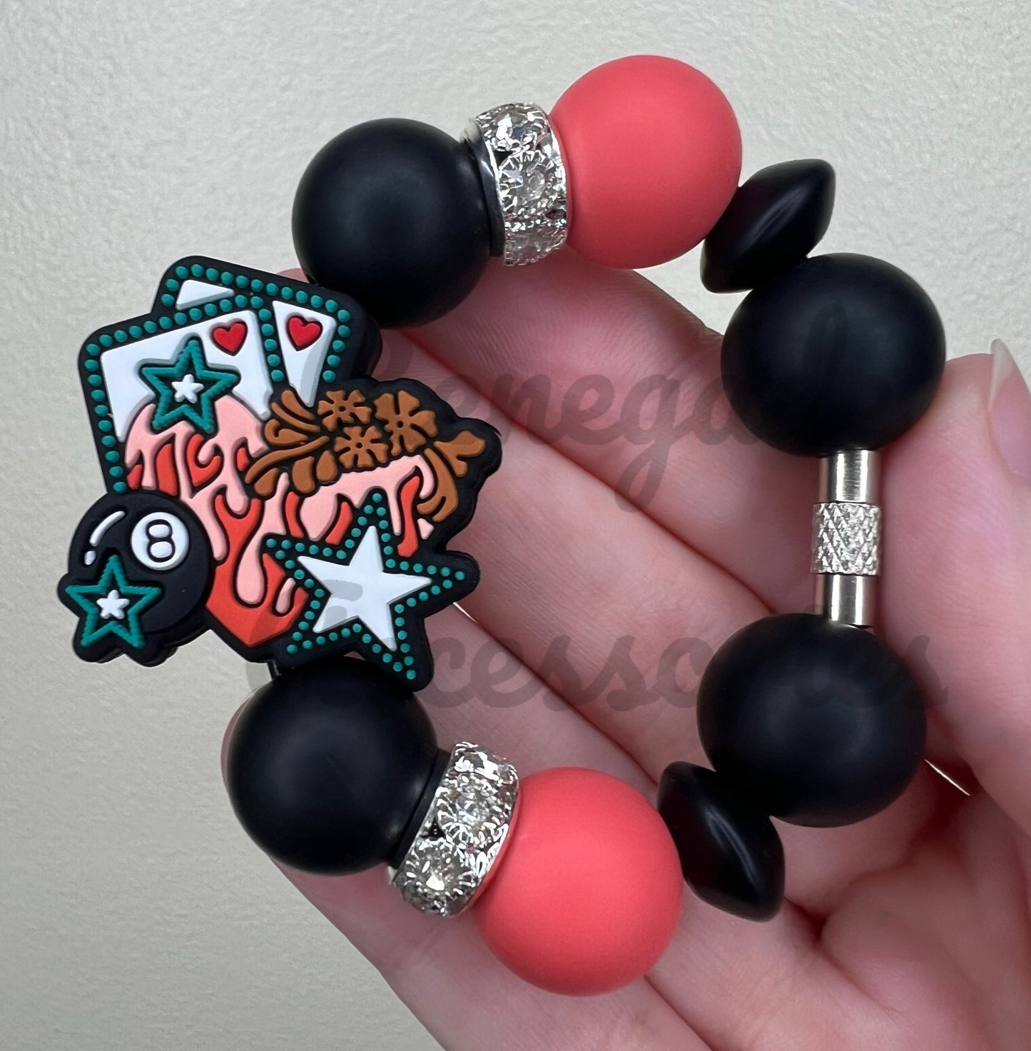 Silicone Charm - Lucky 8 Western