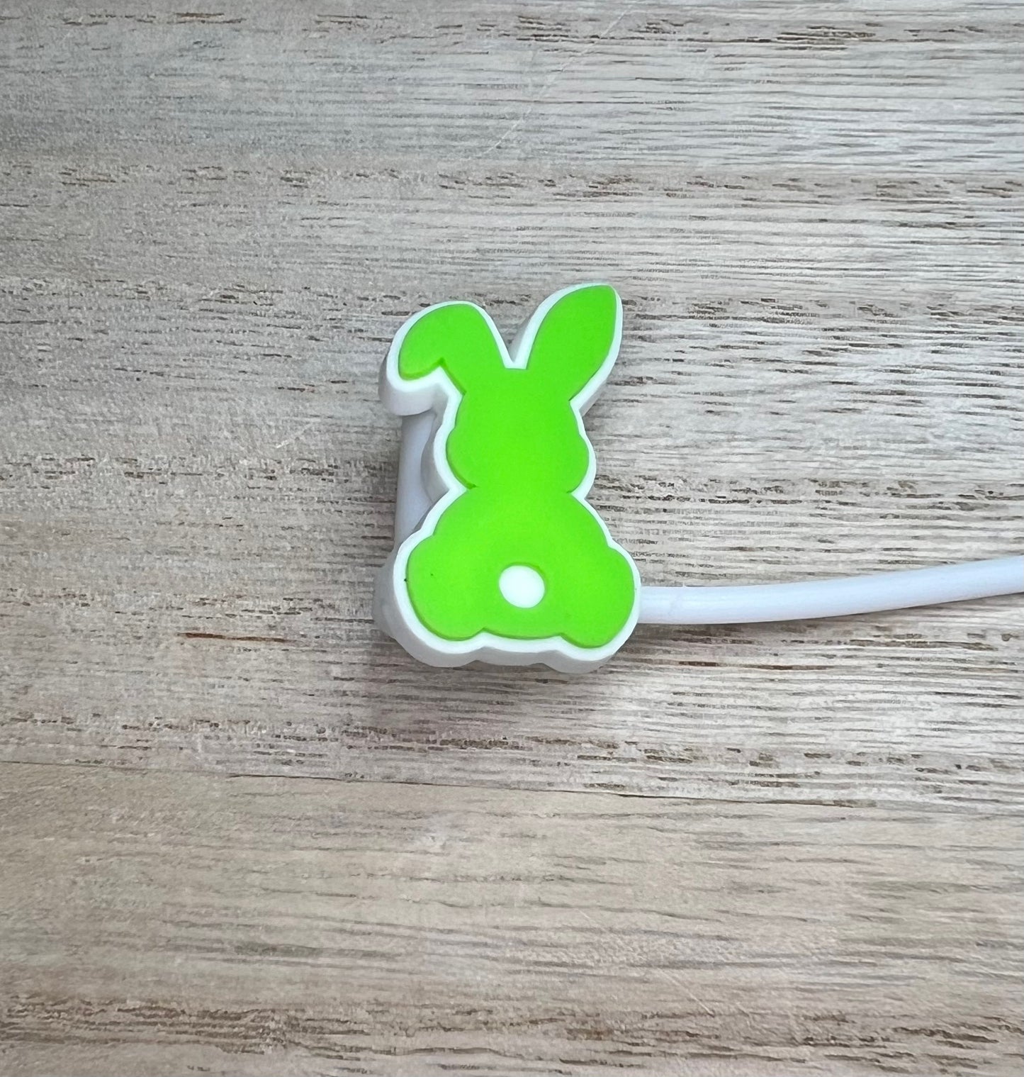 Straw Topper - Green Bunny