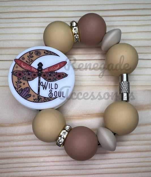 Silicone Charm - Wild Soul - Dragonfly/Moon