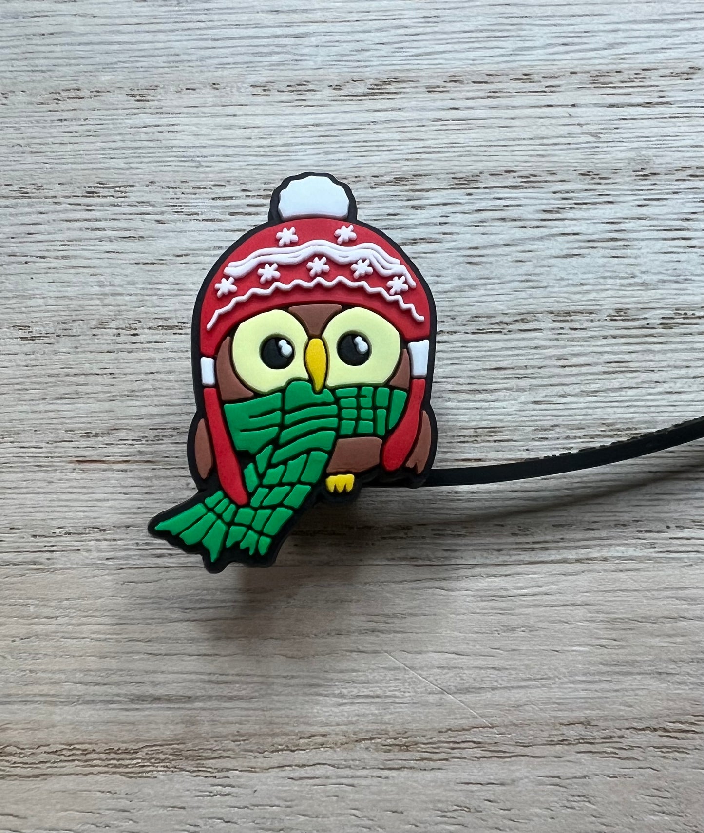 Straw Topper - Christmas Owl