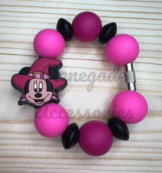 Silicone Charm - Mouse Ears Witch Hat - Pink