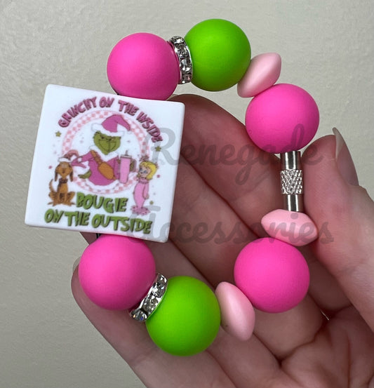 Silicone Charm - Bougie On The Outside - Christmas Green Guy