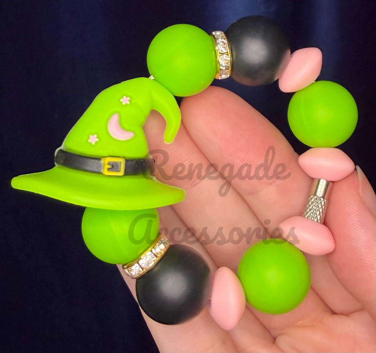 Silicone Charm - Green Witch Hat