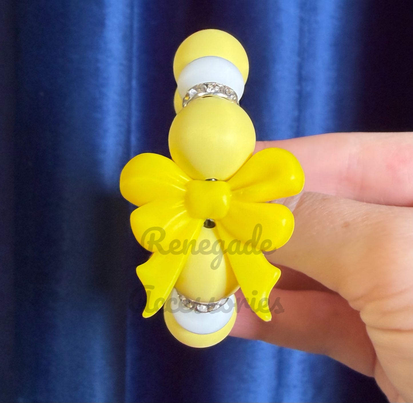 Silicone Charm - Yellow Bow