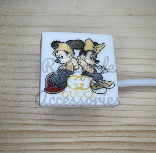 Straw Topper - Luxe Mouse Ears Couple