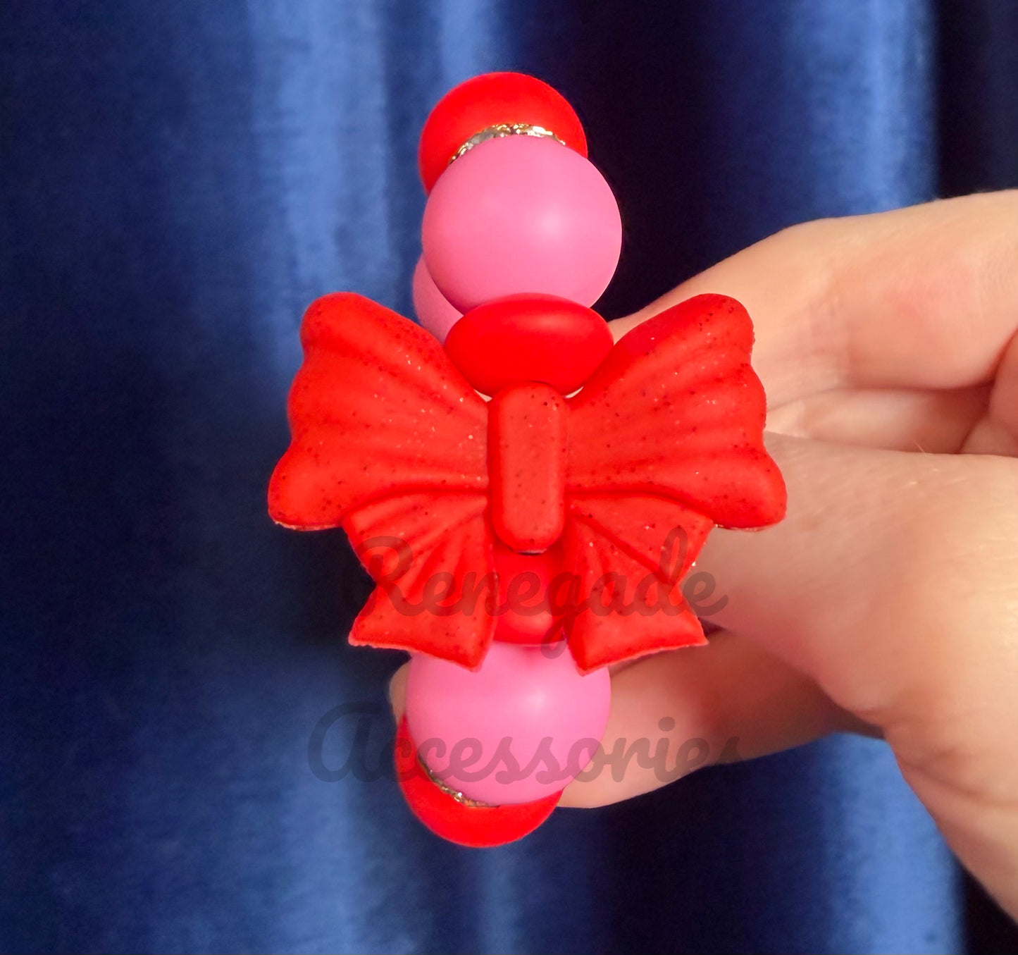 Silicone Charm - Red Bow - Be Mine