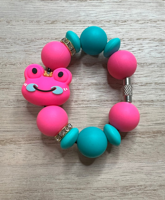 Silicone Charm - Pink Frog