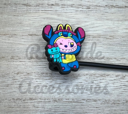 Straw Topper - Bubu Blue Alien Character