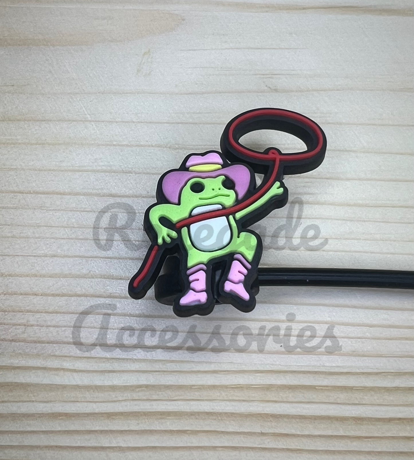 Straw Topper - Frog Cowboy