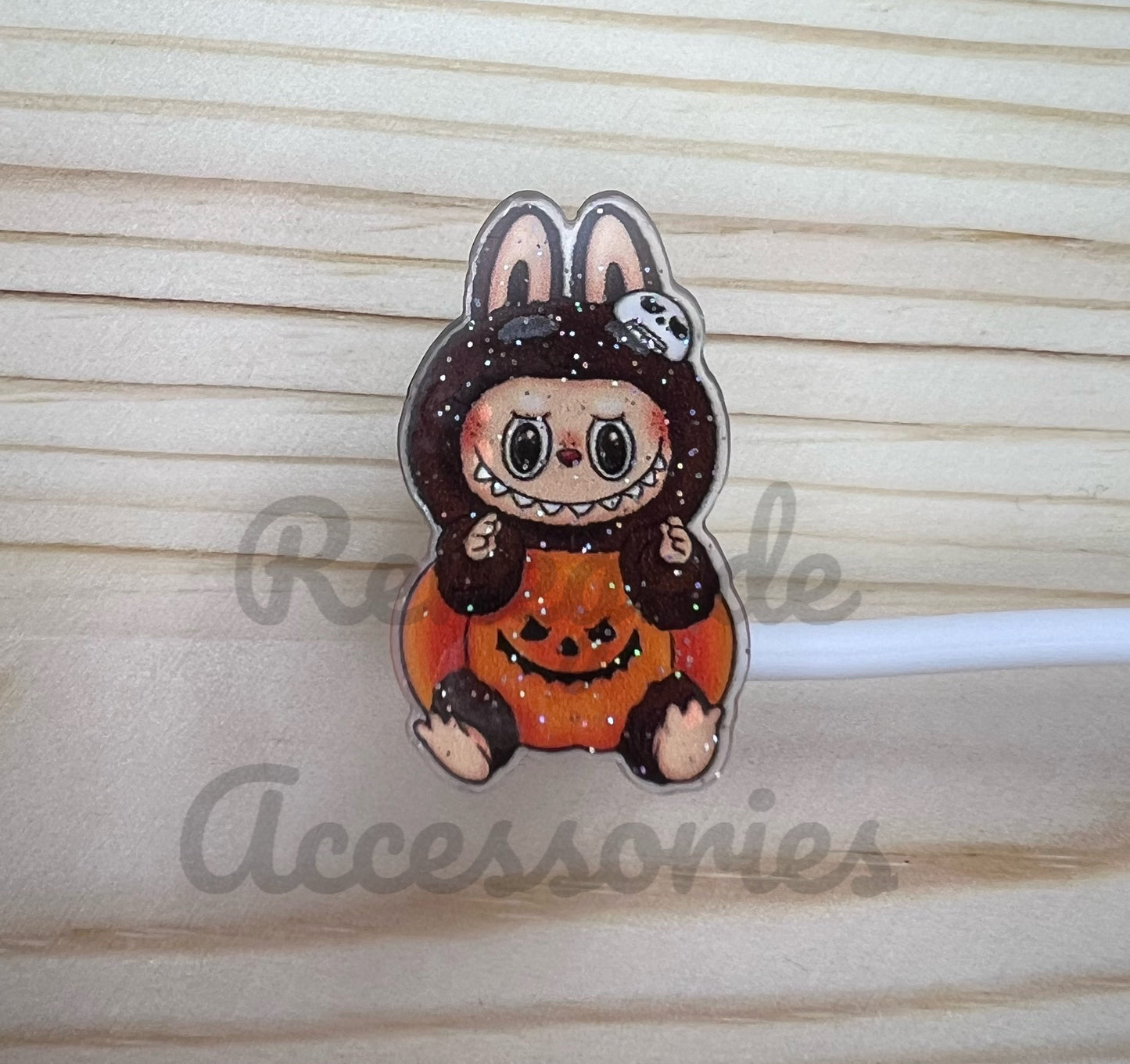 Straw Topper - Bubu Sitting Pumpkin
