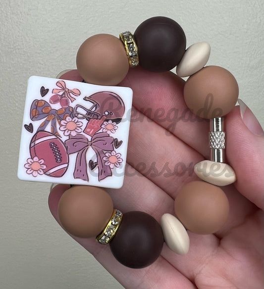 Silicone Charm - Football Bows
