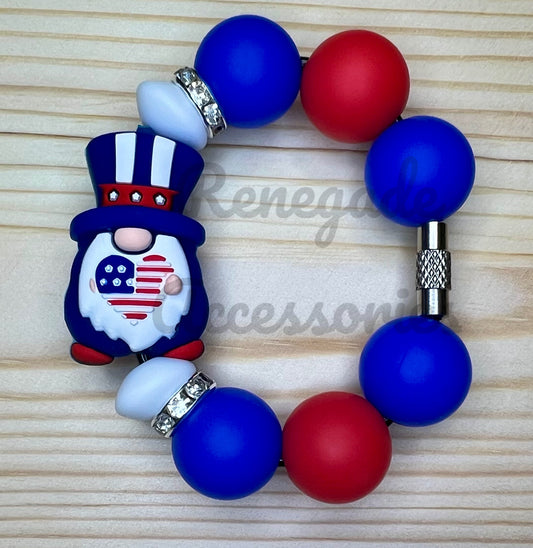 Silicone Charm - Fourth Of July Gnome